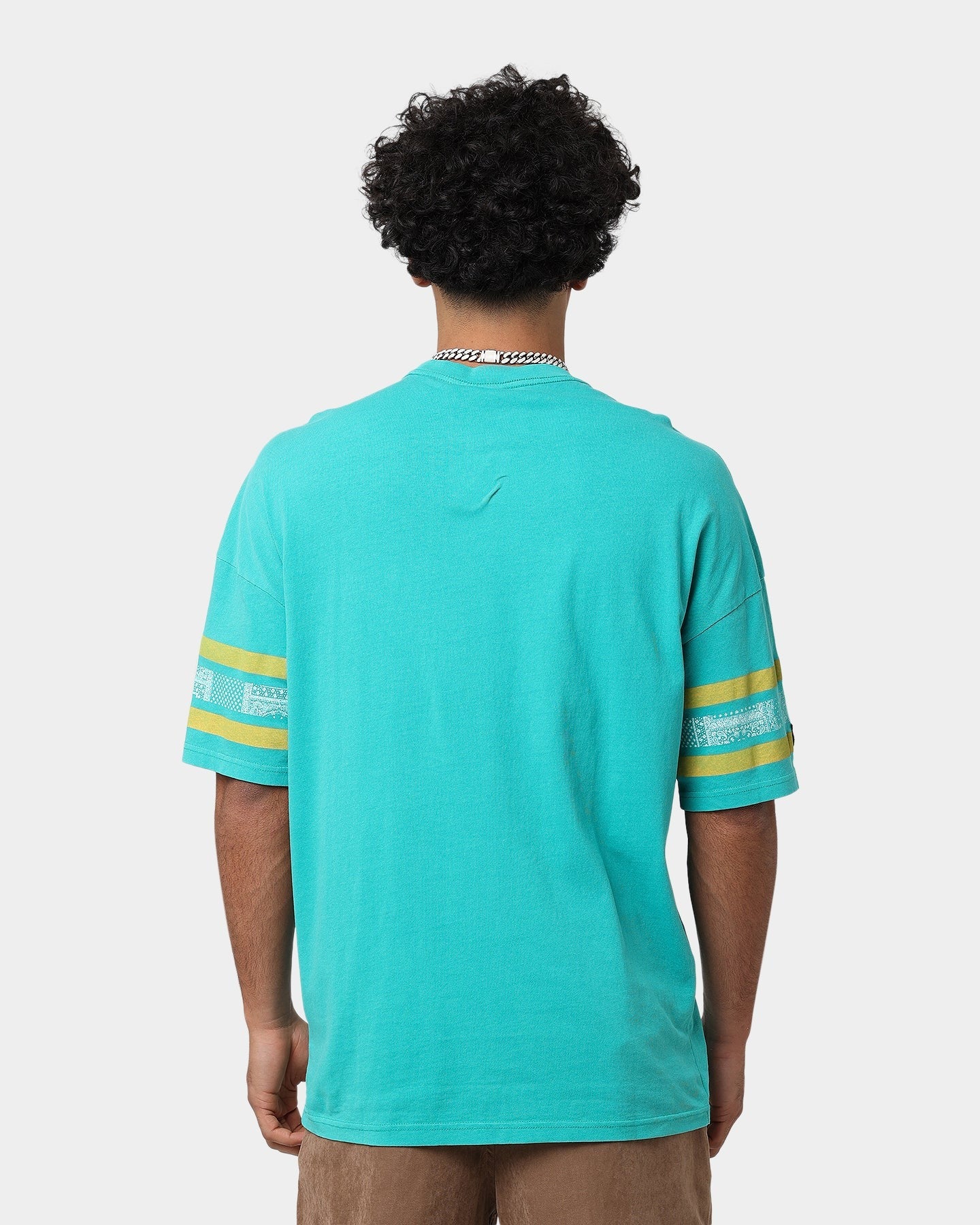 Majestic Athletic Anaheim Ducks Paisley Stripe Vintage T-Shirt Faded Teal