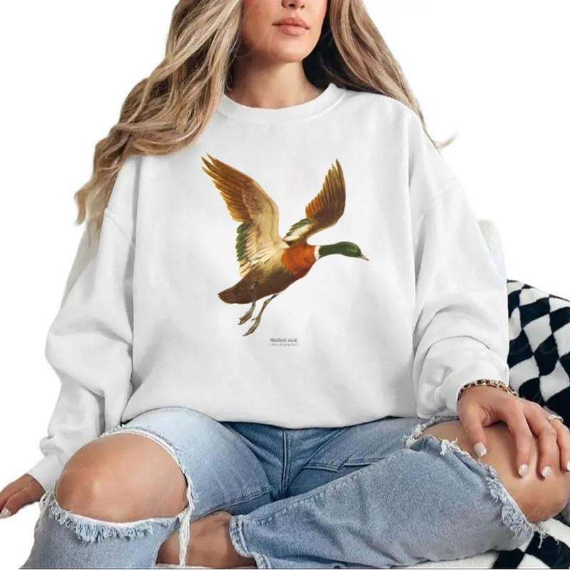 Mallard Duck National Wildlife Watercolor Unisex Sweatshirt Pullover, Hunting Season T-shirt, hoodie Cotton