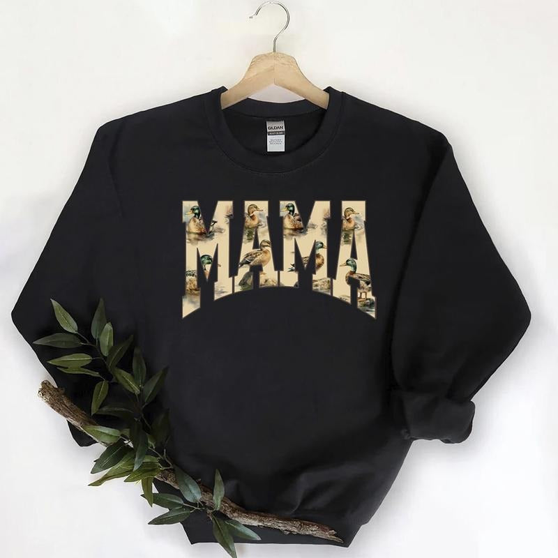 Mama Mallard Duck Sweatshirt Vintage Hunting, Duck Mama T-shirt Unisex, Hoodie, cotton