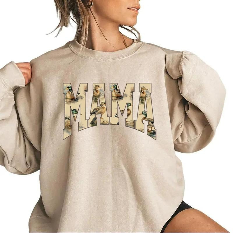 Mama Mallard Duck Sweatshirt Vintage Hunting, Duck Mama T-shirt Unisex, Hoodie, cotton
