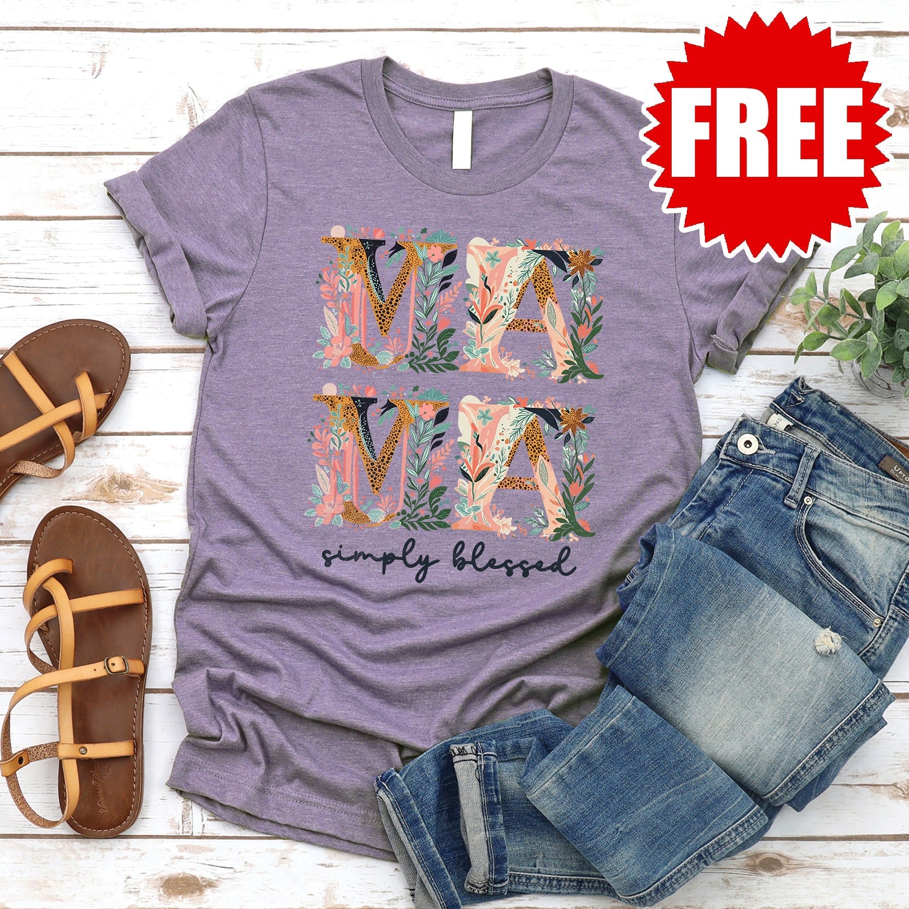 Mama Tee - Heather Deep Purple