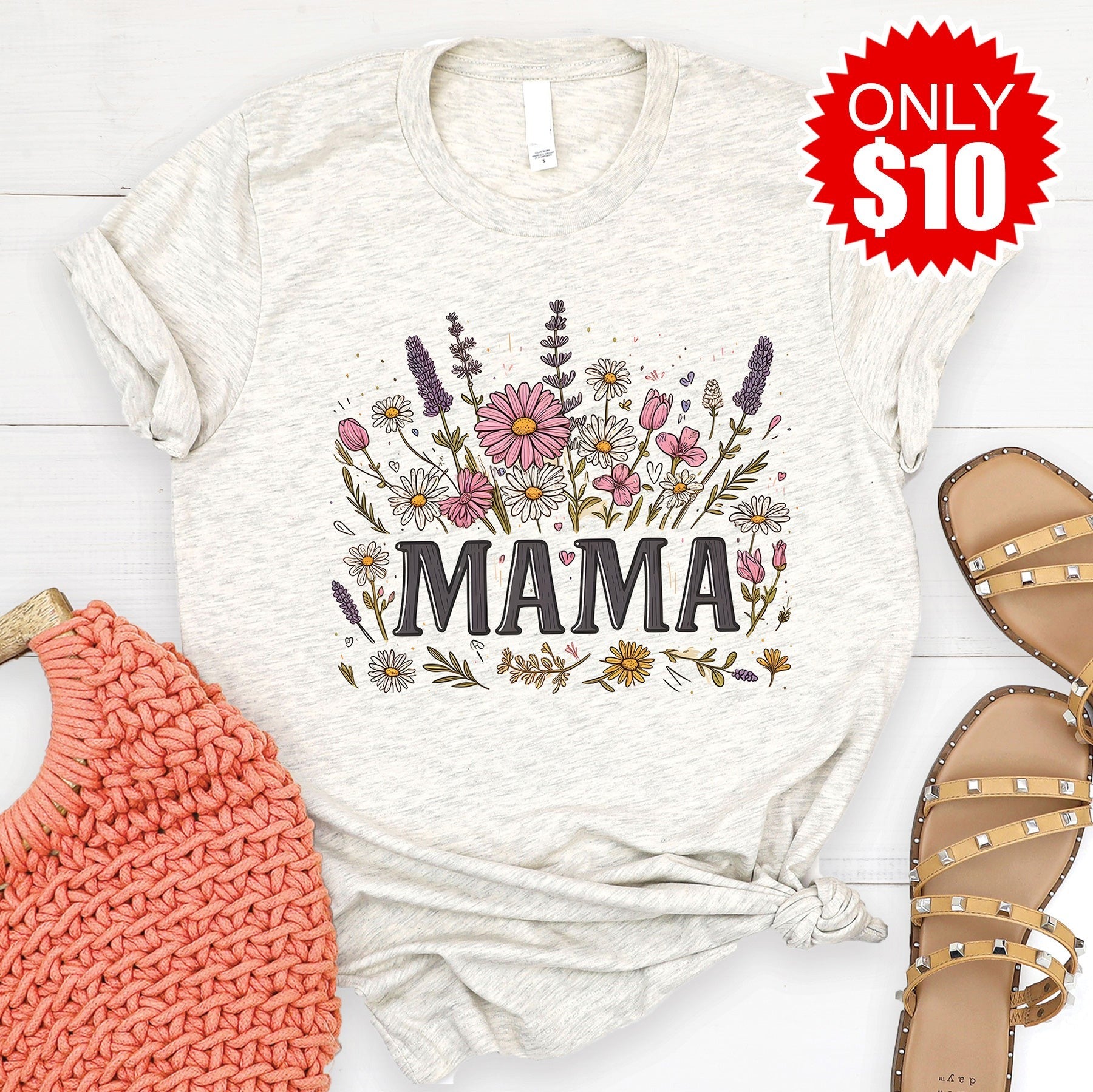 Mama Tee - Heather Oatmeal