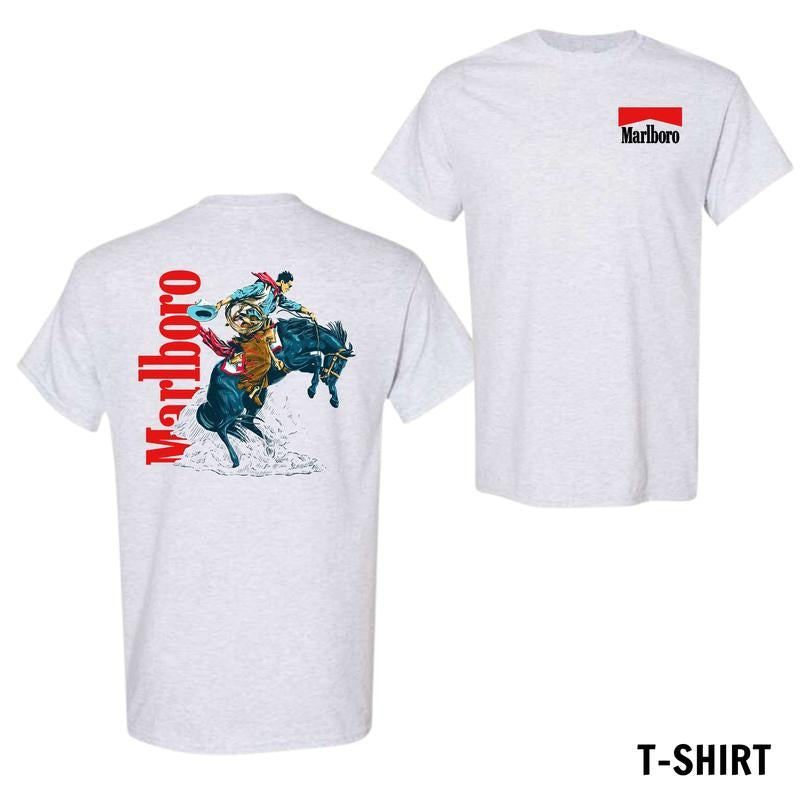 Marlboro Menswear Hoodie, Sweatshirt, and T-Shirt - Western Rodeo Design with Bold Cowboy Graphics, Perfect for Wild West Fans and Iconic Branding