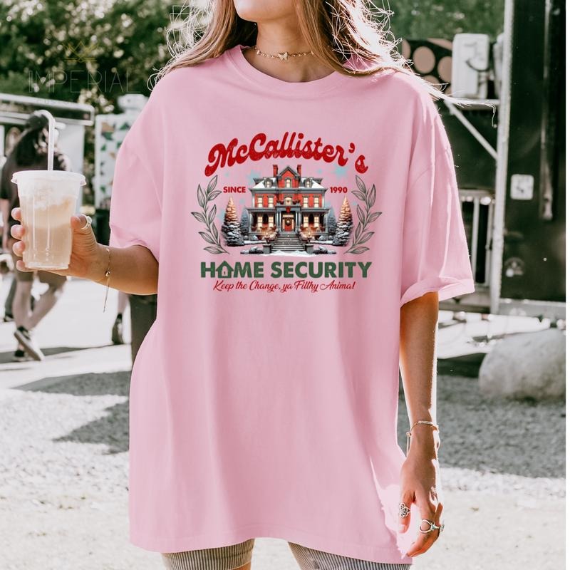 McCallister's Home Security Sweatshirt, Funny Home Alone Sweatshirt, Christmas Movies Sweater, Comfort Colors Printed T-Shirt, Cute Xmas Shirt, Full Color Print