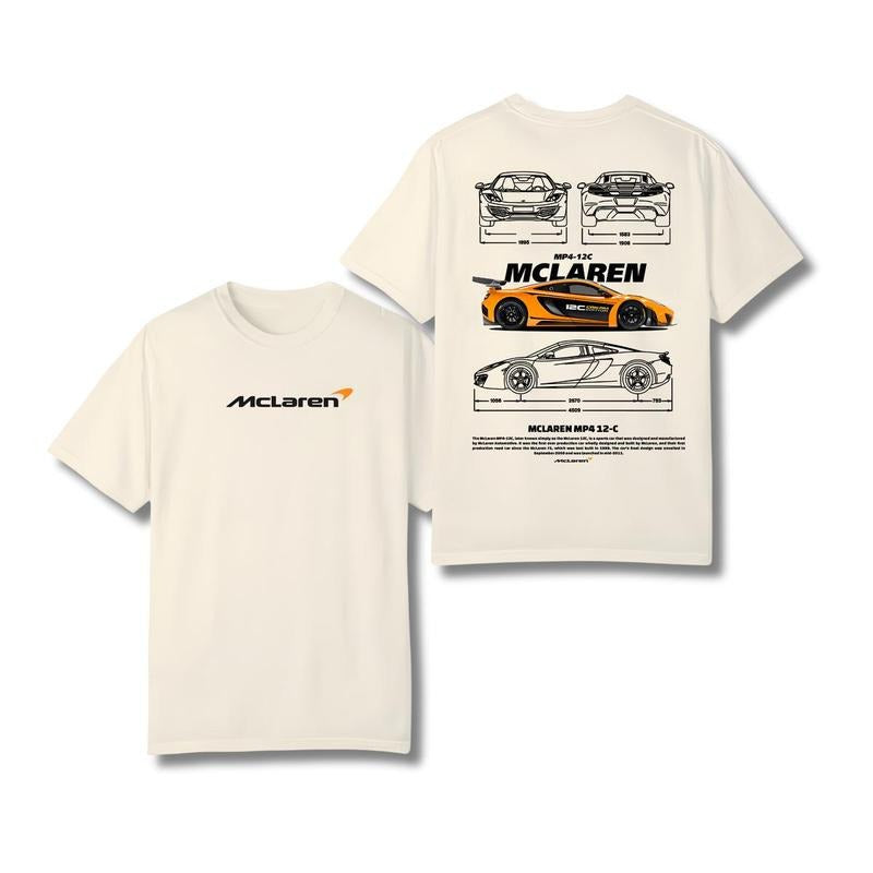 Mclaren Unisex T-shirt, Mclaren MP4-12C Orange Car Hoodie, Super Car Sweatshirt, Car Unisex Shirt, Car Fashion