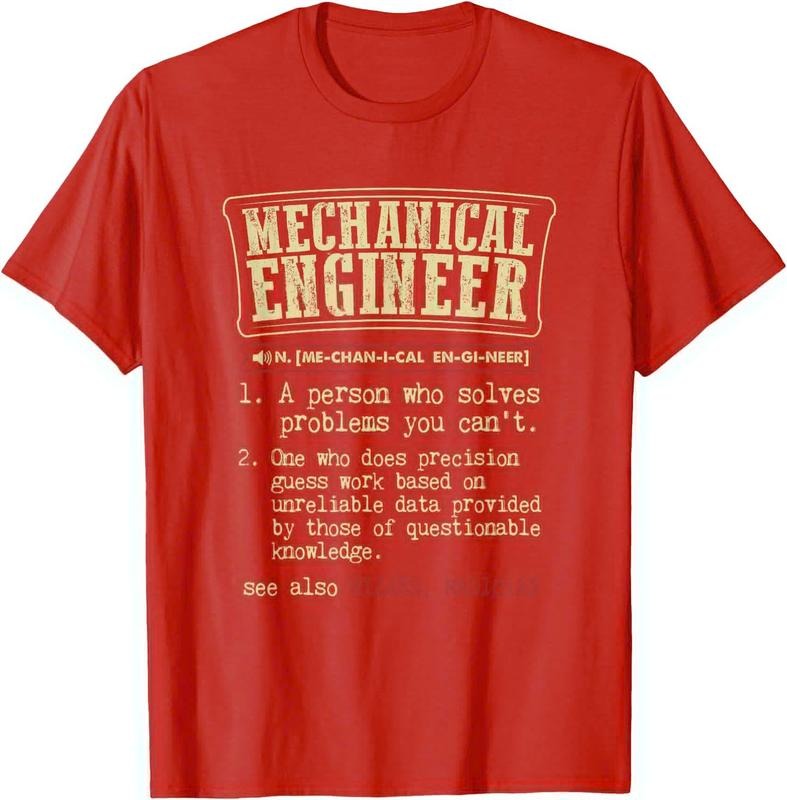 Mechanical Engineer Funny Dictionary Definition Unisex T-Shirt Sweatshirt Hoodie Crewneck Casual Shortsleeve Tshirt