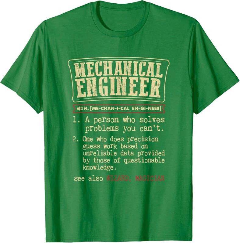 Mechanical Engineer Funny Dictionary Definition Unisex T-Shirt Sweatshirt Hoodie Crewneck Casual Shortsleeve Tshirt