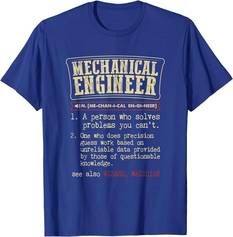 Mechanical Engineer Funny Dictionary Definition Unisex T-Shirt Sweatshirt Hoodie Crewneck Casual Shortsleeve Tshirt
