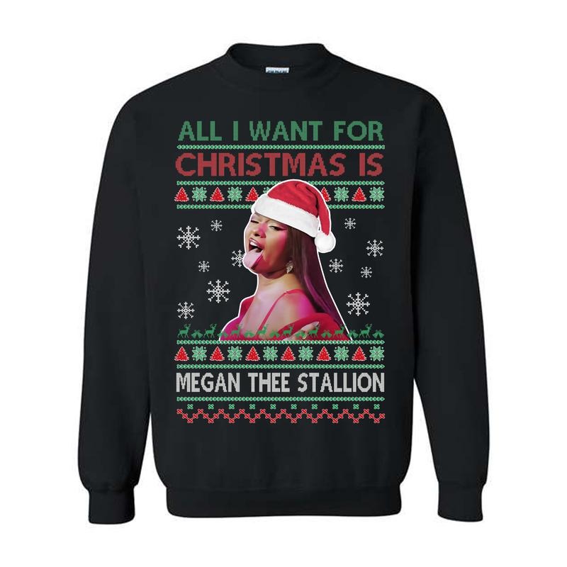 Meg All I Want For Christmas Is Meegan The Stalion Sweatshirt, Rapper Hiphop Music Album Tour 2024 Shirt, For Men And Women, Full Sizes Full Colors, C