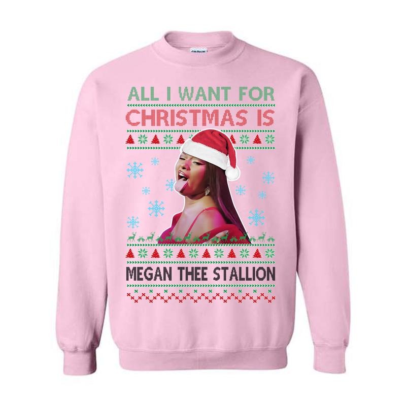 Meg All I Want For Christmas Is Meegan The Stalion Sweatshirt, Rapper Hiphop Music Album Tour 2024 Shirt, For Men And Women, Full Sizes Full Colors, C