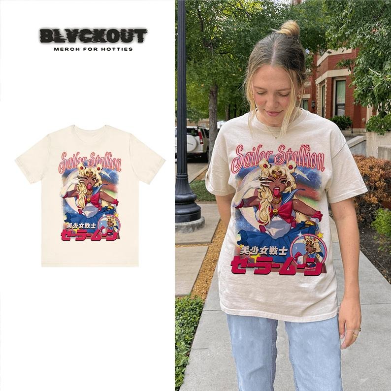 Meg Sailor Shirt, Anime Cosplay Comic 90s, Rapper Hiphop Music, Tour Fan Merch, Shirt For Fan, Casual Classic, Unisex Cotton Top Everyday Tshirt Women