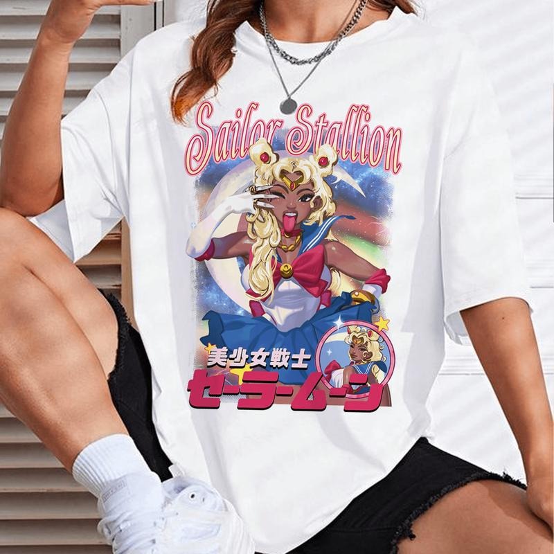 Meg Sailor Shirt, Anime Cosplay Comic 90s, Rapper Hiphop Music, Tour Fan Merch, Shirt For Fan, Casual Classic, Unisex Cotton Top Everyday Tshirt Women