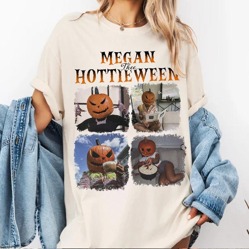 Meg Thee Hottieween Sweatshirt, Halloween Pumpkin Spooky Shirt, Rapper Hiphop Music Shirt, For Men And Women, Full Sizes Full Colors, Cotton Tops