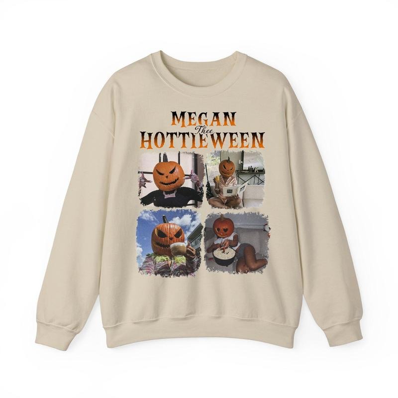 Meg Thee Hottieween Sweatshirt, Halloween Pumpkin Spooky Shirt, Rapper Hiphop Music Shirt, For Men And Women, Full Sizes Full Colors, Cotton Tops