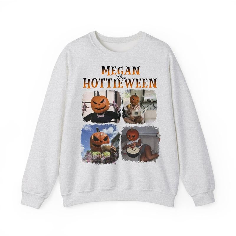 Meg Thee Hottieween Sweatshirt, Halloween Pumpkin Spooky Shirt, Rapper Hiphop Music Shirt, For Men And Women, Full Sizes Full Colors, Cotton Tops