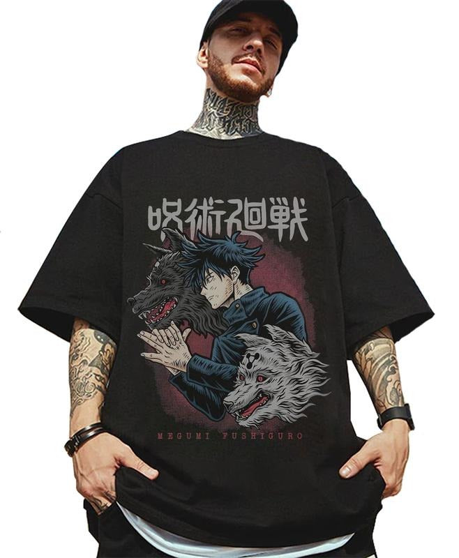Megumi Vintage Shirt, Anime Shirt, dogs, Wolf, Jujutsu Kaisen Shirt, Crew neck, Hoodie, Sweatshirt, Oversized Vintage Shirt.