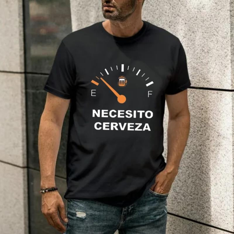 Men's Regular Fit Letter Graphic Round Neck Shortsleeve Tee, Casual Breathable Short Sleeve Crew Neck T Shirt, Fashion Men's Top For Daily Streetwear,