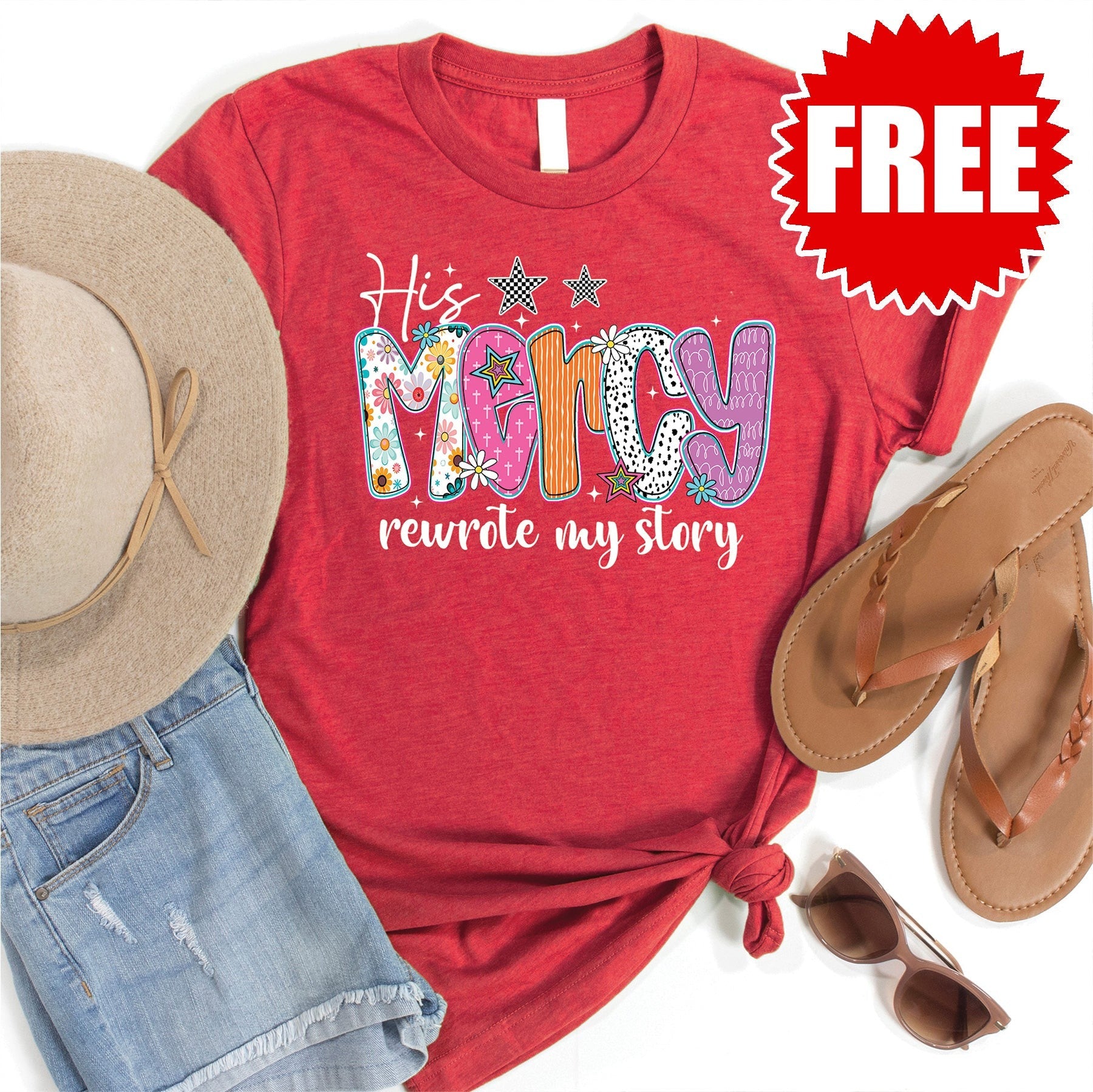 Mercy Tee - Heather Scarlet - 0