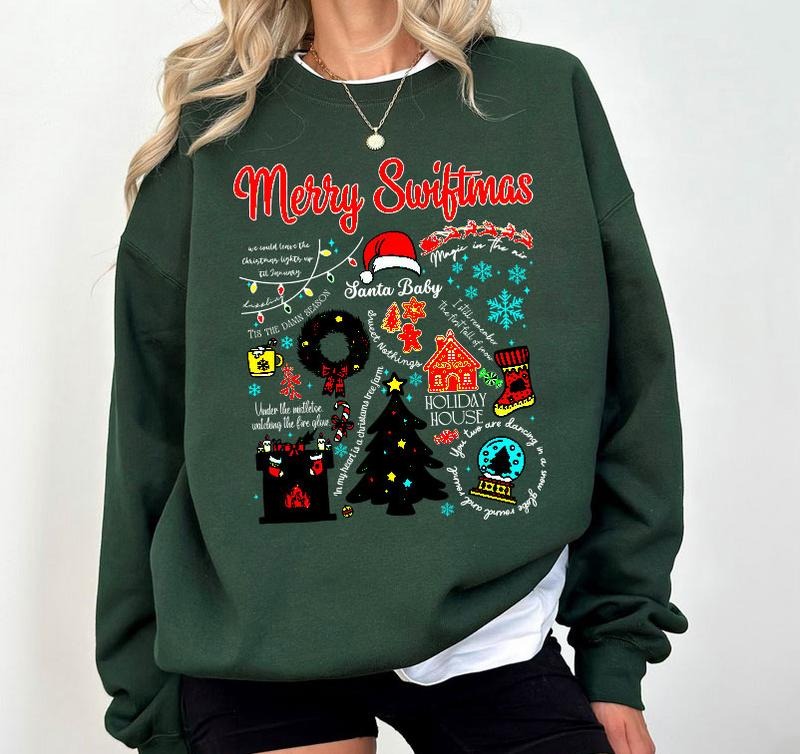 Merry Christmas Shirt Sweatshirt Hoodie, Christmas Song Lyrics Shirt, Gift For Xmas, Christmas Music Shirt, Holiday Season Gift