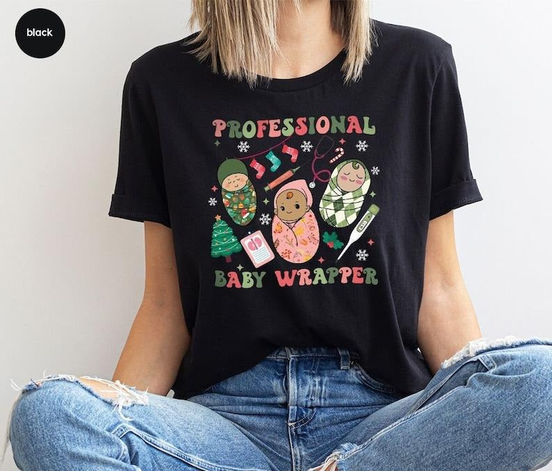 Merry Christmas Shirt, Nicu Nurse Gift, Mom Life T-Shirt, Funny Holiday Tshirts, Christmas Shirt, Gift for Mom, Cotton, Crewneck, Graphic Tee