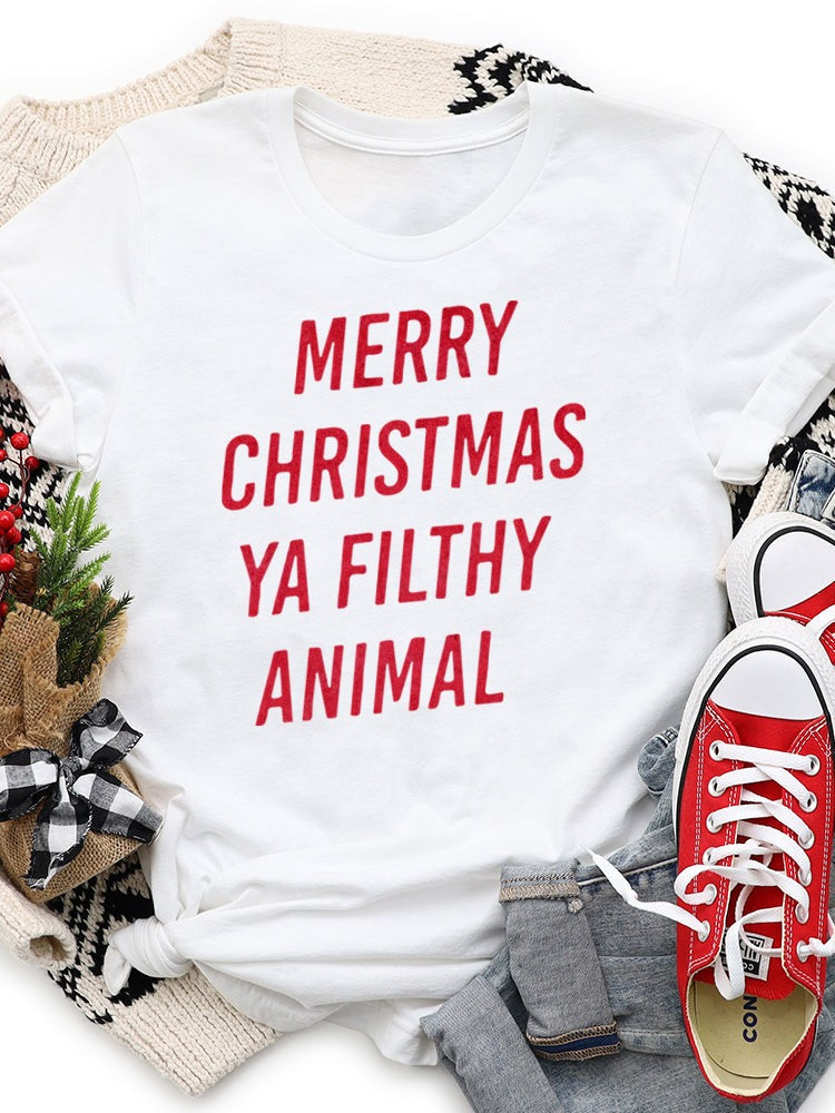 Merry Christmas Ya Filthy Animal Graphic Tee