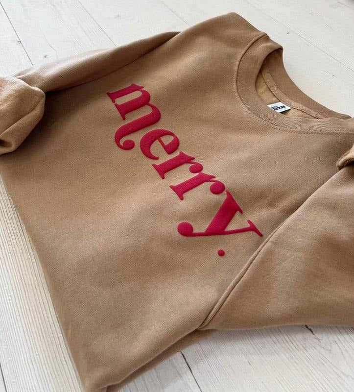 Merry Sweatshirt, Christmas sweater, Christmas shirt, Oversized Cozy Sweatshirt, Holiday women's shirt, Christmas party shirt