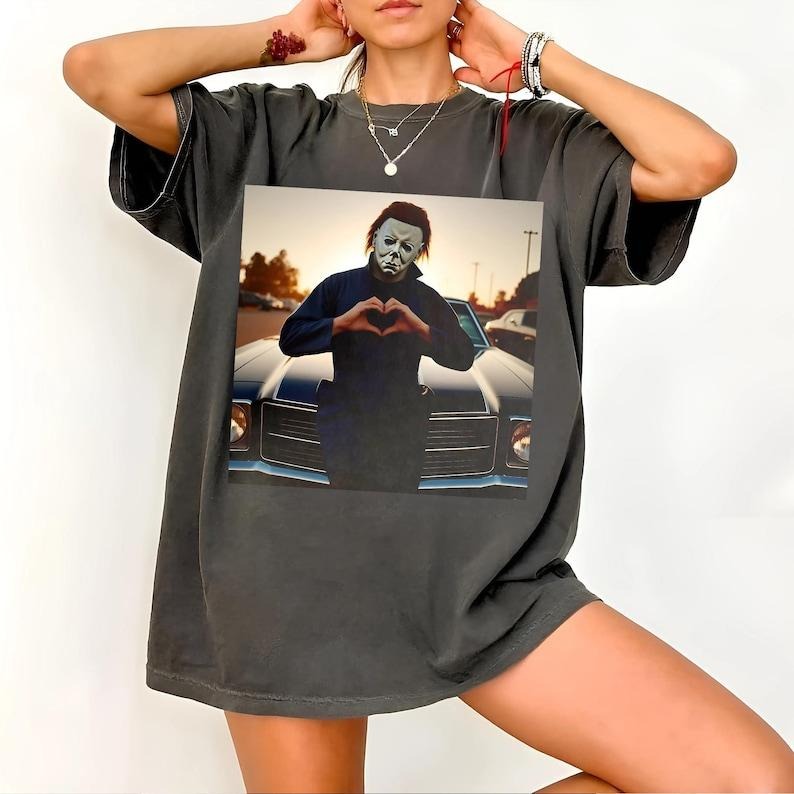 Michael Meyers Halloween Heart Hands Shirt, Michael Meyers Shirt, Horror Movie Shirt, Myers Thriller Friday the 13th Horror