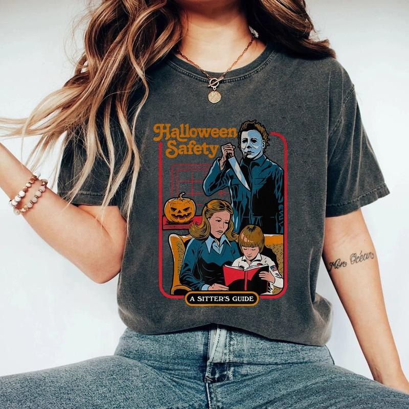 Michael Myers Halloween Safety A Sitter's Guide T-Shirt, Halloween Horror Movies, Horror Movies Lover Shirt