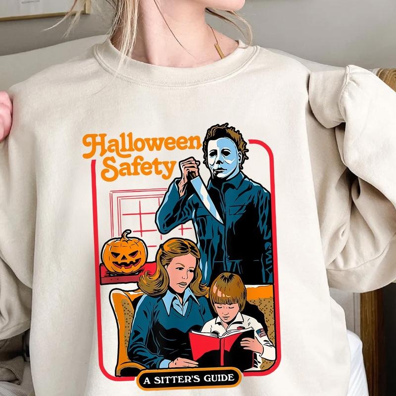 Michael Myers Halloween Safety A Sitter's Guide T-Shirt, Halloween Horror Movies, Horror Movies Lover Shirt