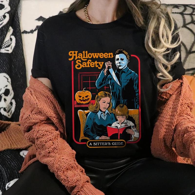 Michael Myers Halloween Safety A Sitter's Guide T-Shirt, Halloween Horror Movies, Horror Movies Lover Shirt
