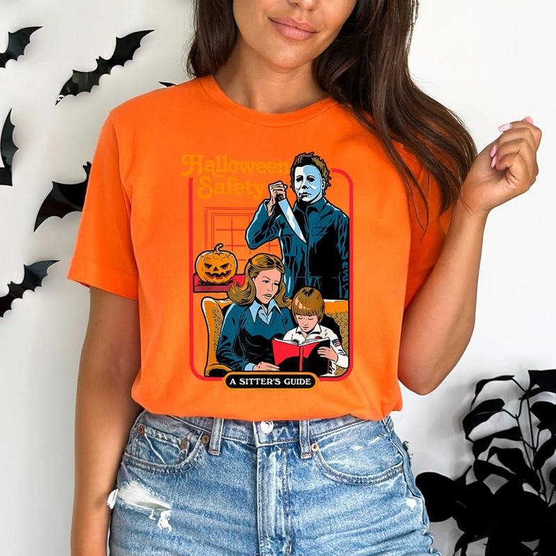 Michael Myers Halloween Safety A Sitter's Guide T-Shirt, Halloween Horror Movies, Horror Movies Lover Shirt