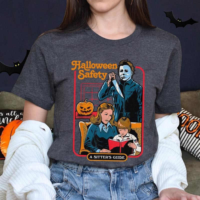 Michael Myers Halloween Safety A Sitter's Guide T-Shirt, Halloween Horror Movies, Horror Movies Lover Shirt