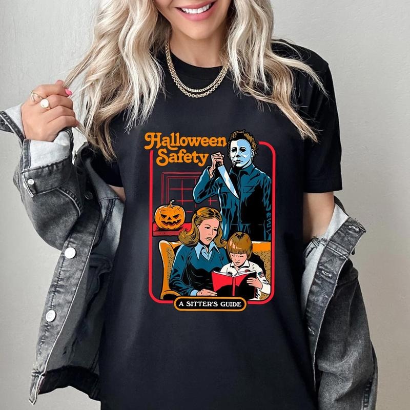 Michael Myers Halloween Safety A Sitter's Guide T-Shirt, Halloween Horror Movies, Horror Movies Lover Shirt