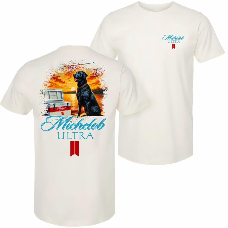 Michelob Ultra Beer And Dog Man's Best Friends T-shirt - 2 Side - Modern Fit - Pick Your Color - Find Your Perfect Fit - Fashion Varieties - Unisex Clothing Choices style 001