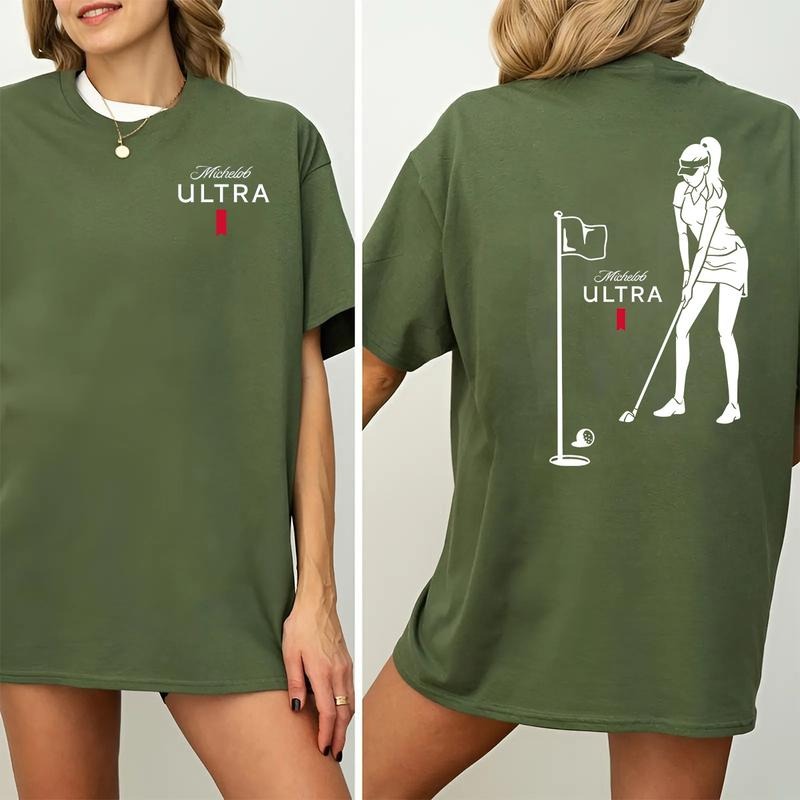 Michelob Ultra Golf Club 2-Sided T-Shirt, Womenswear Graphic Tee, Casual Wear for Golf Lovers, Perfect Gift for Sports Enthusiasts