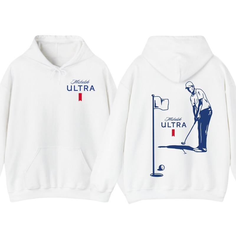 Michelob Ultra Golfing 2 Sided Hoodie Sweatshirt T-Shirt, Unisex Shirt, Gift For Men, Gift For Women
