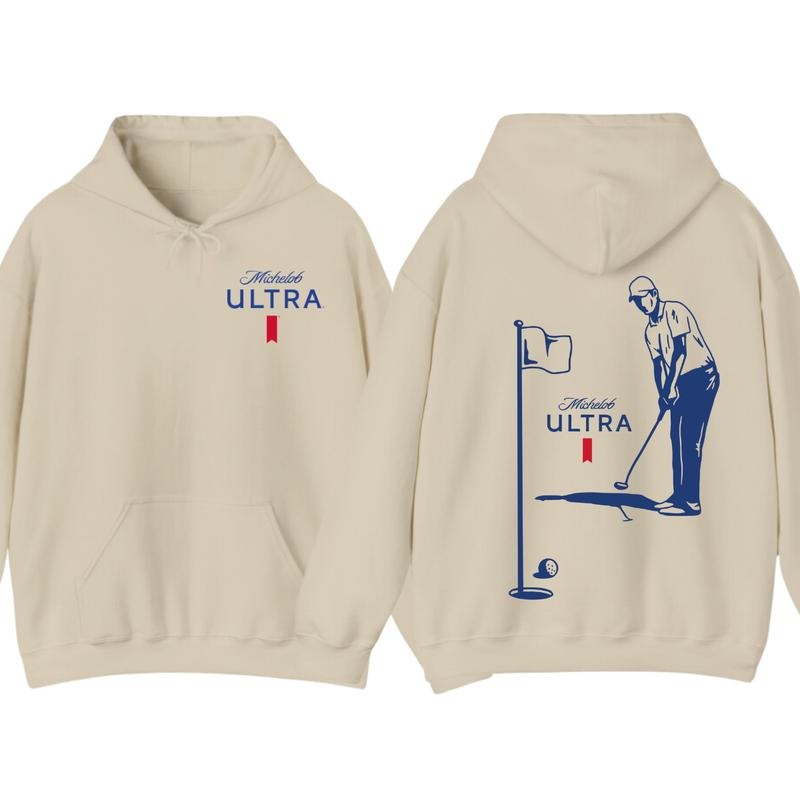 Michelob Ultra Golfing 2 Sided Hoodie Sweatshirt T-Shirt, Unisex Shirt, Gift For Men, Gift For Women