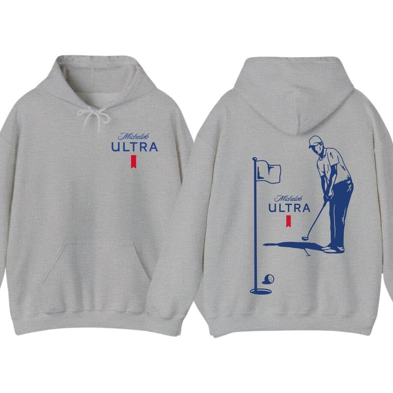 Michelob Ultra Golfing 2 Sided Hoodie Sweatshirt T-Shirt, Unisex Shirt, Gift For Men, Gift For Women