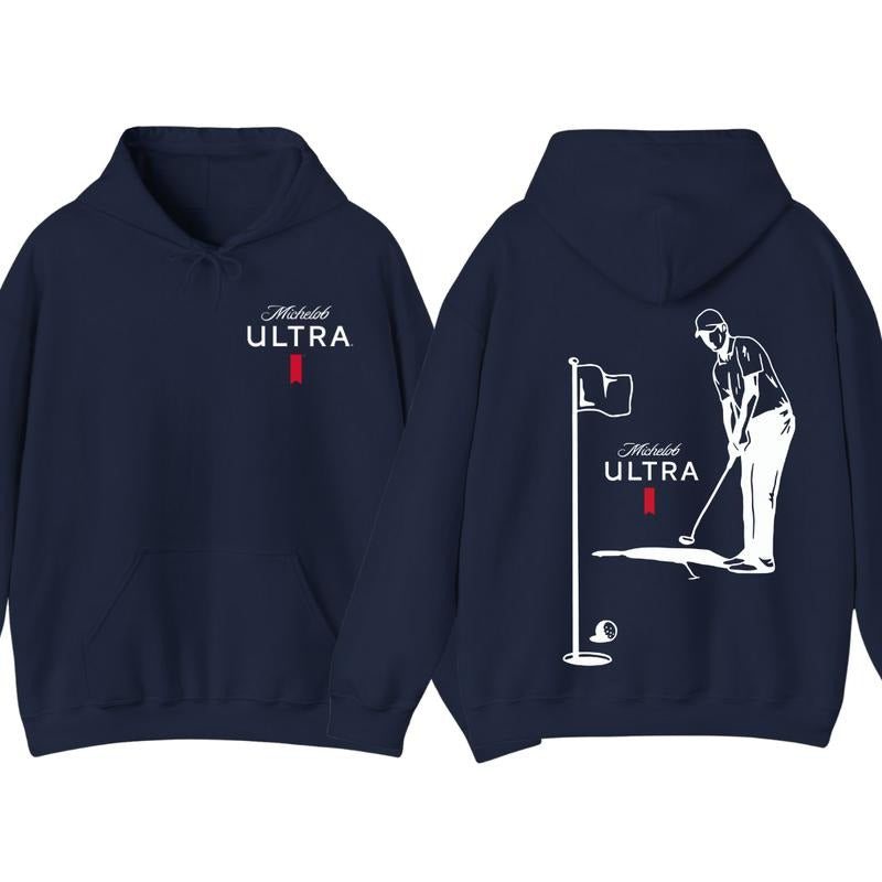 Michelob Ultra Golfing 2 Sided Hoodie Sweatshirt T-Shirt, Unisex Shirt, Gift For Men, Gift For Women