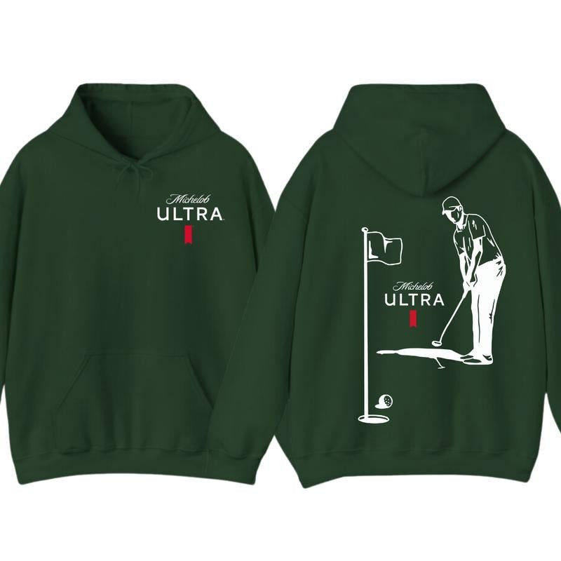 Michelob Ultra Golfing 2 Sided Hoodie Sweatshirt T-Shirt, Unisex Shirt, Gift For Men, Gift For Women