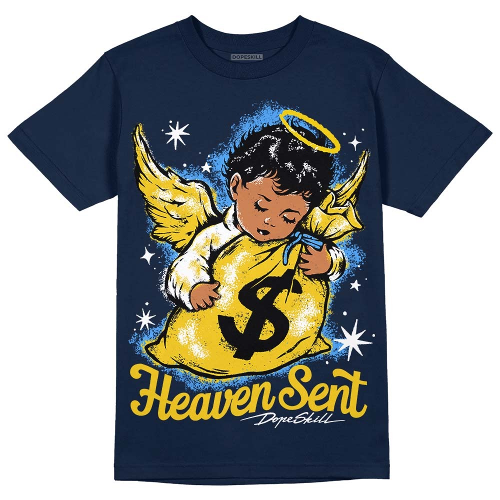 Michigan Dunks DopeSkill Midnight Navy T-Shirt Heaven Sent Graphic