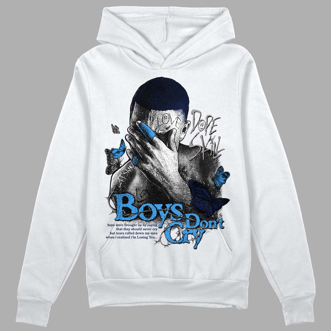 Midnight Navy 3s DopeSkill Hoodie Sweatshirt Boys Don't Cry Graphic