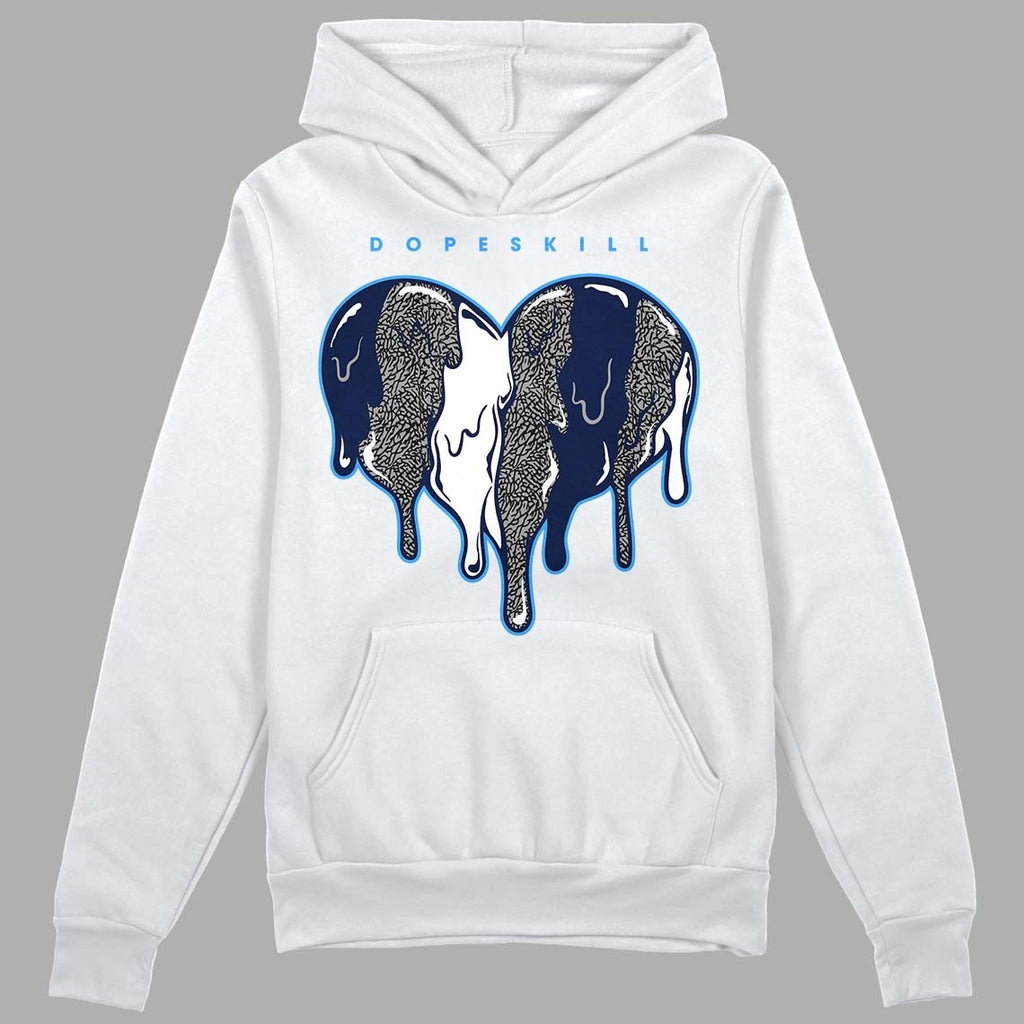 Midnight Navy 3s DopeSkill Hoodie Sweatshirt Slime Drip Heart Graphic