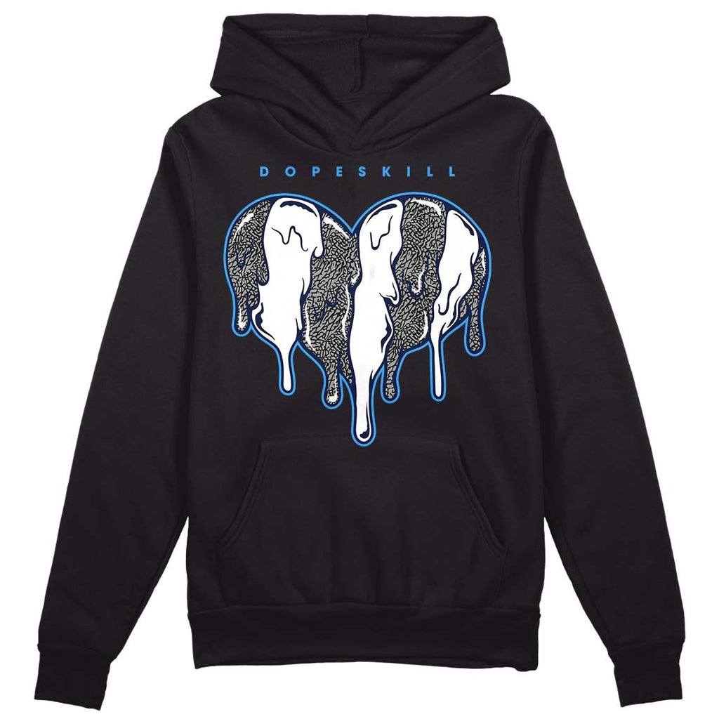 Midnight Navy 3s DopeSkill Hoodie Sweatshirt Slime Drip Heart Graphic