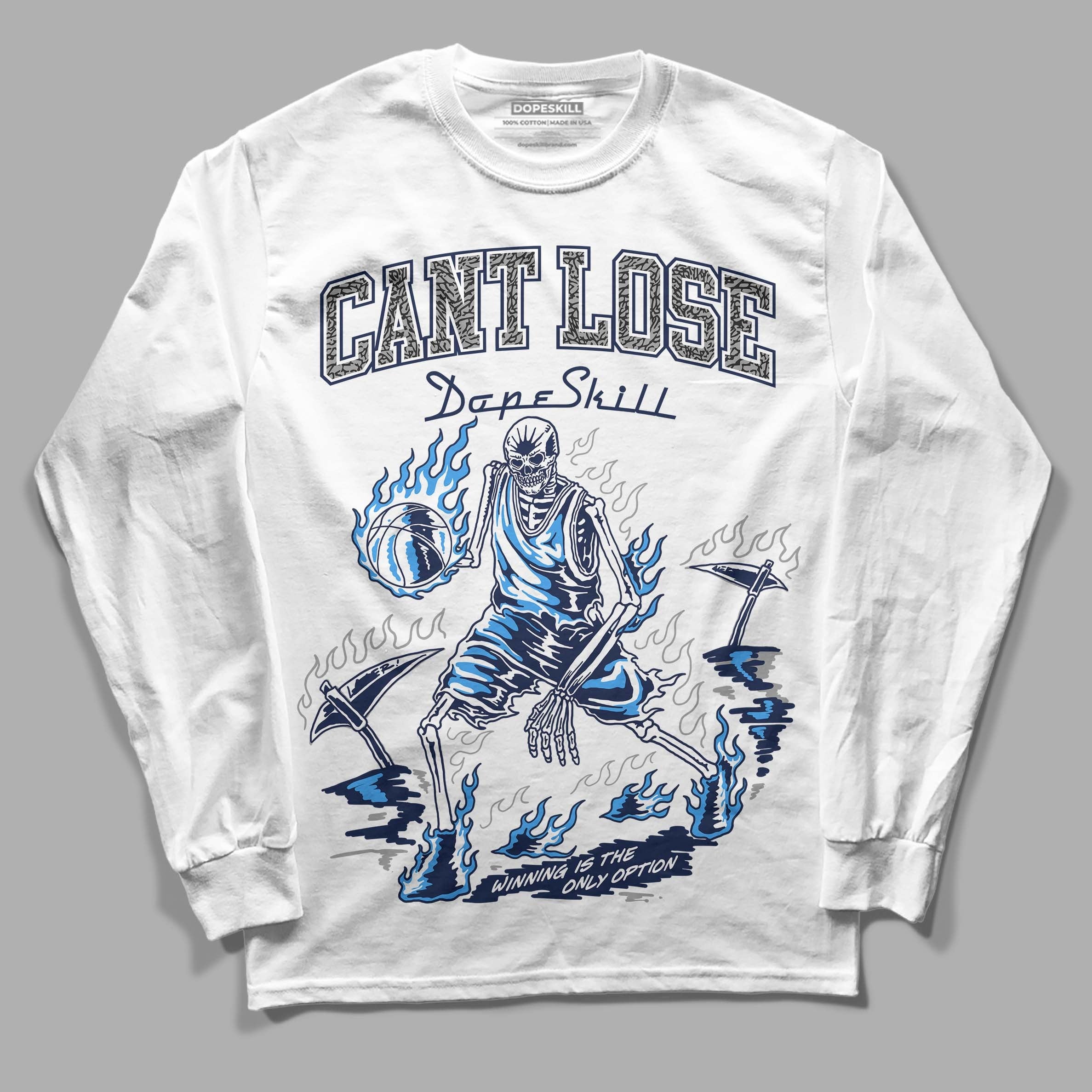 Midnight Navy 3s DopeSkill Long Sleeve T-Shirt Cant Lose Graphic