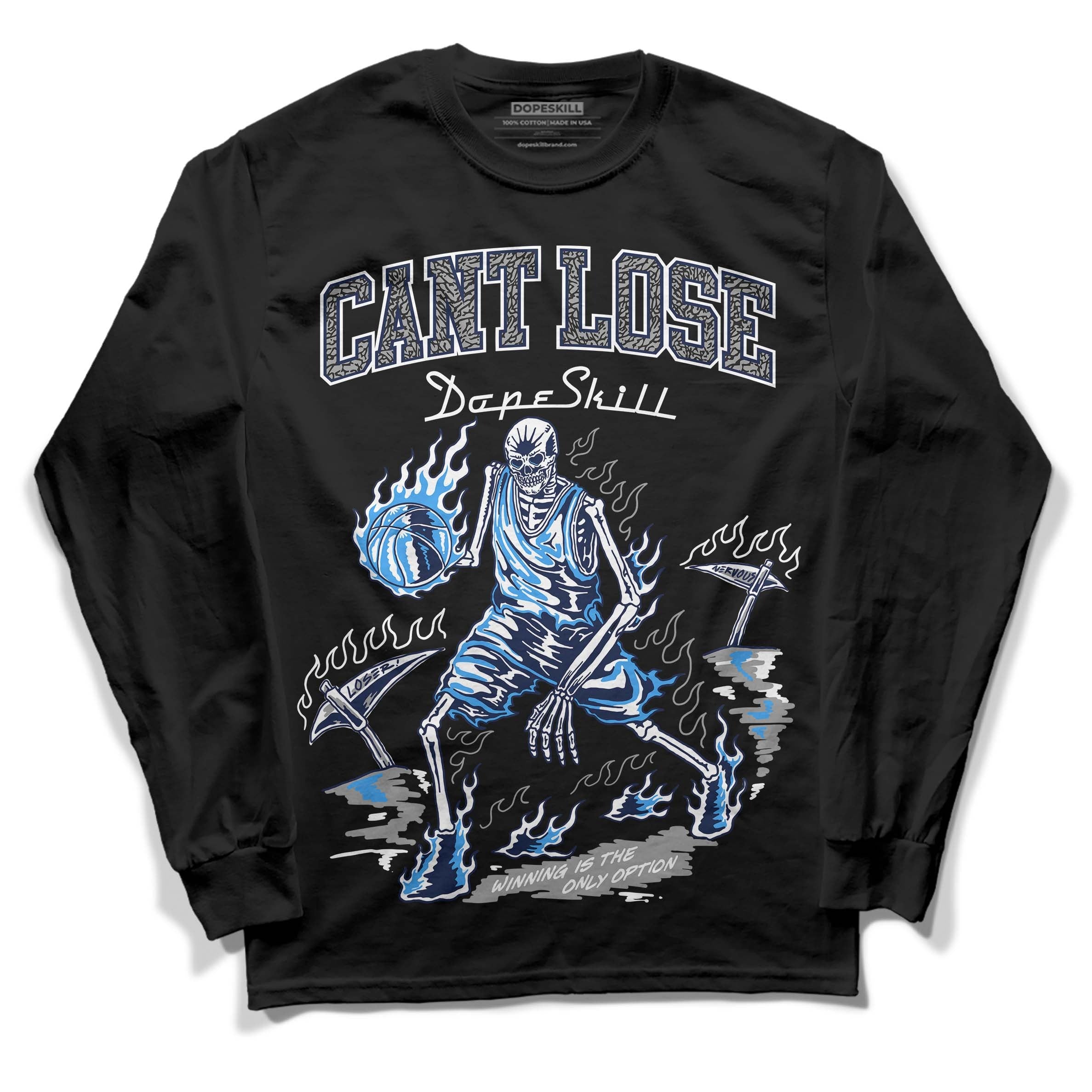 Midnight Navy 3s DopeSkill Long Sleeve T-Shirt Cant Lose Graphic