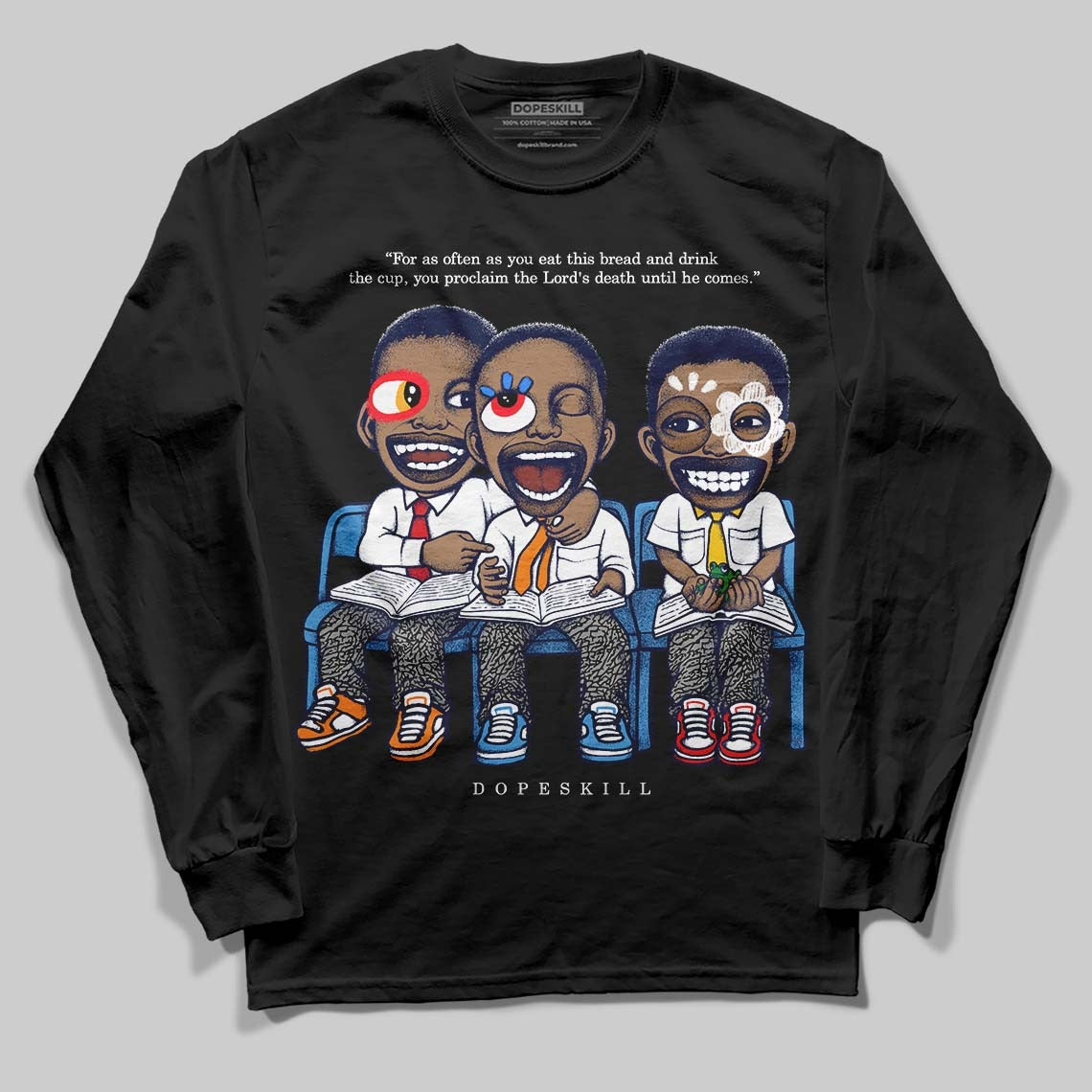 Midnight Navy 3s DopeSkill Long Sleeve T-Shirt First Sunday Graphic