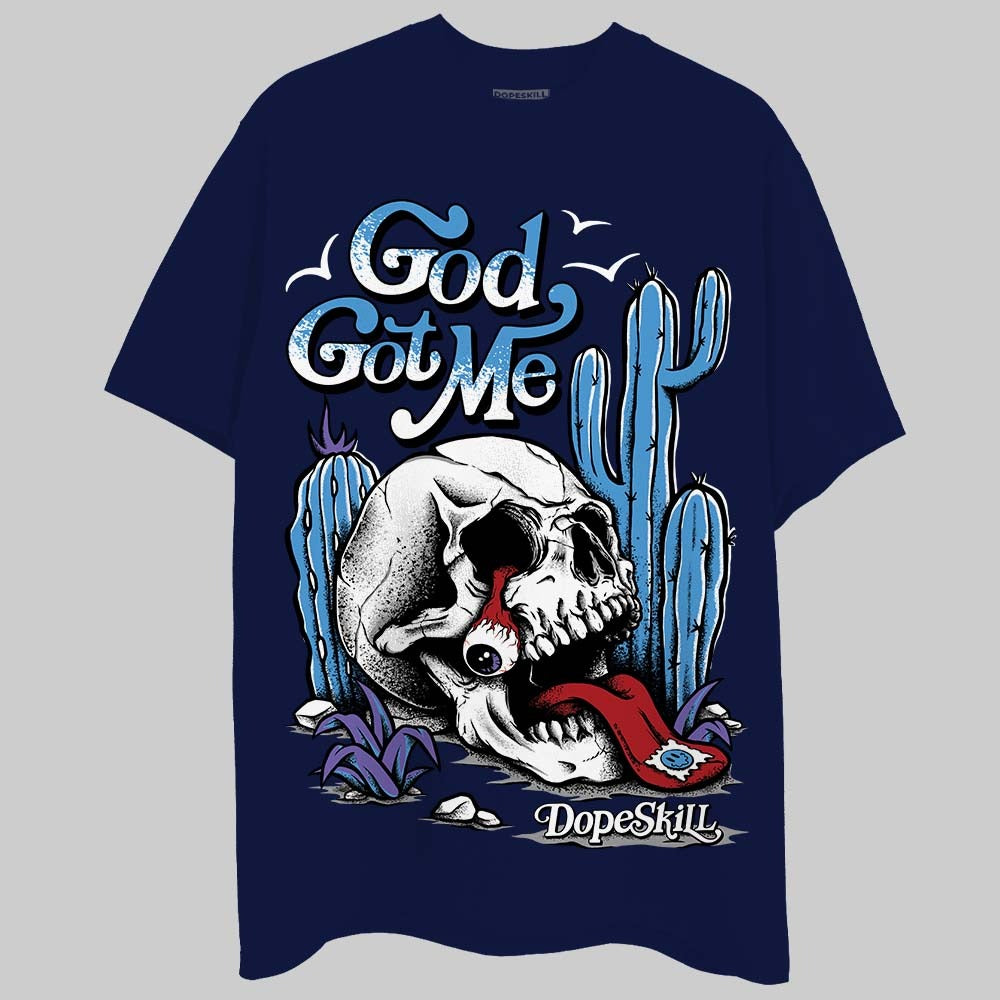 Midnight Navy 3s DopeSkill Navy T-shirt God Got Me Graphic