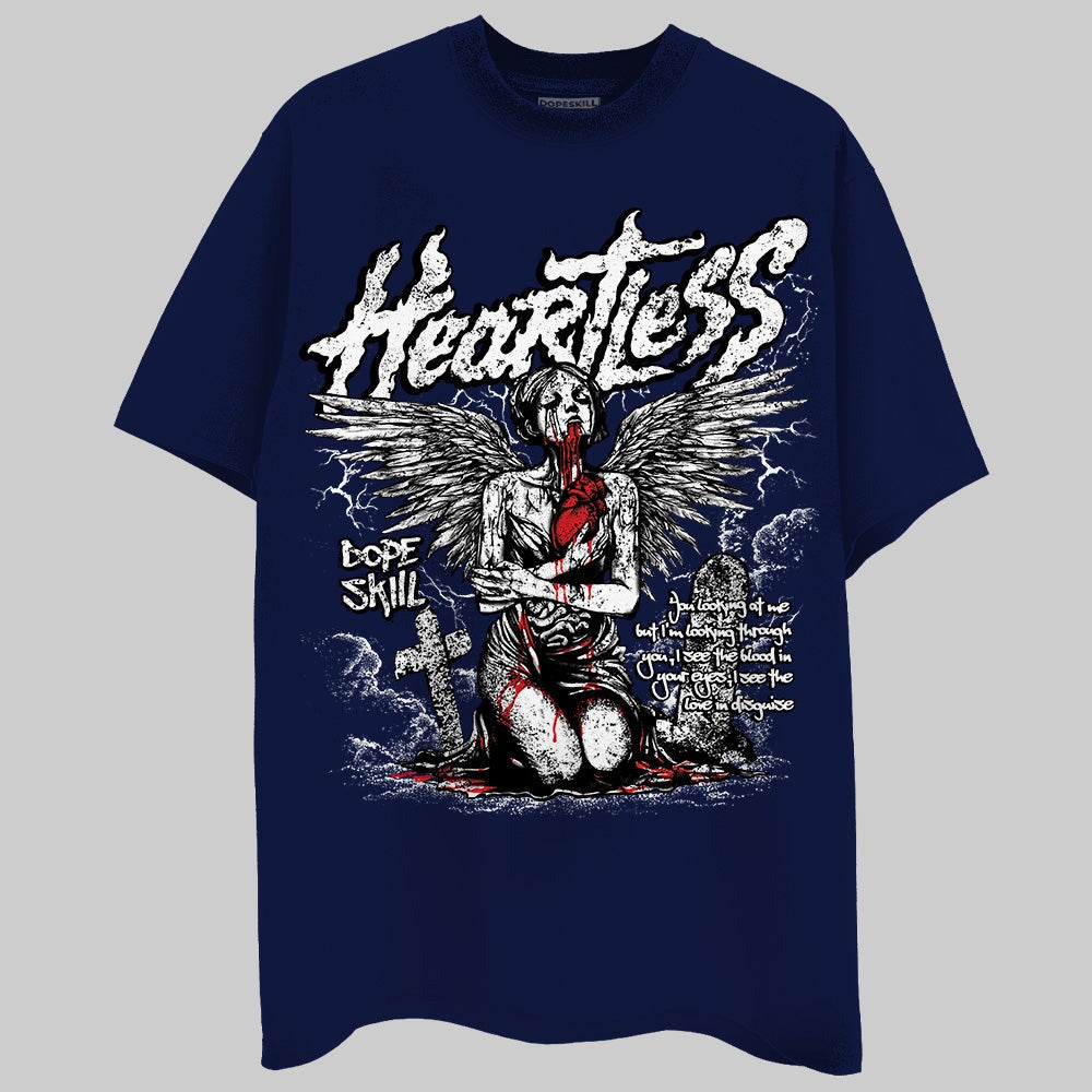 Midnight Navy 3s DopeSkill Navy T-shirt Heartless Graphic