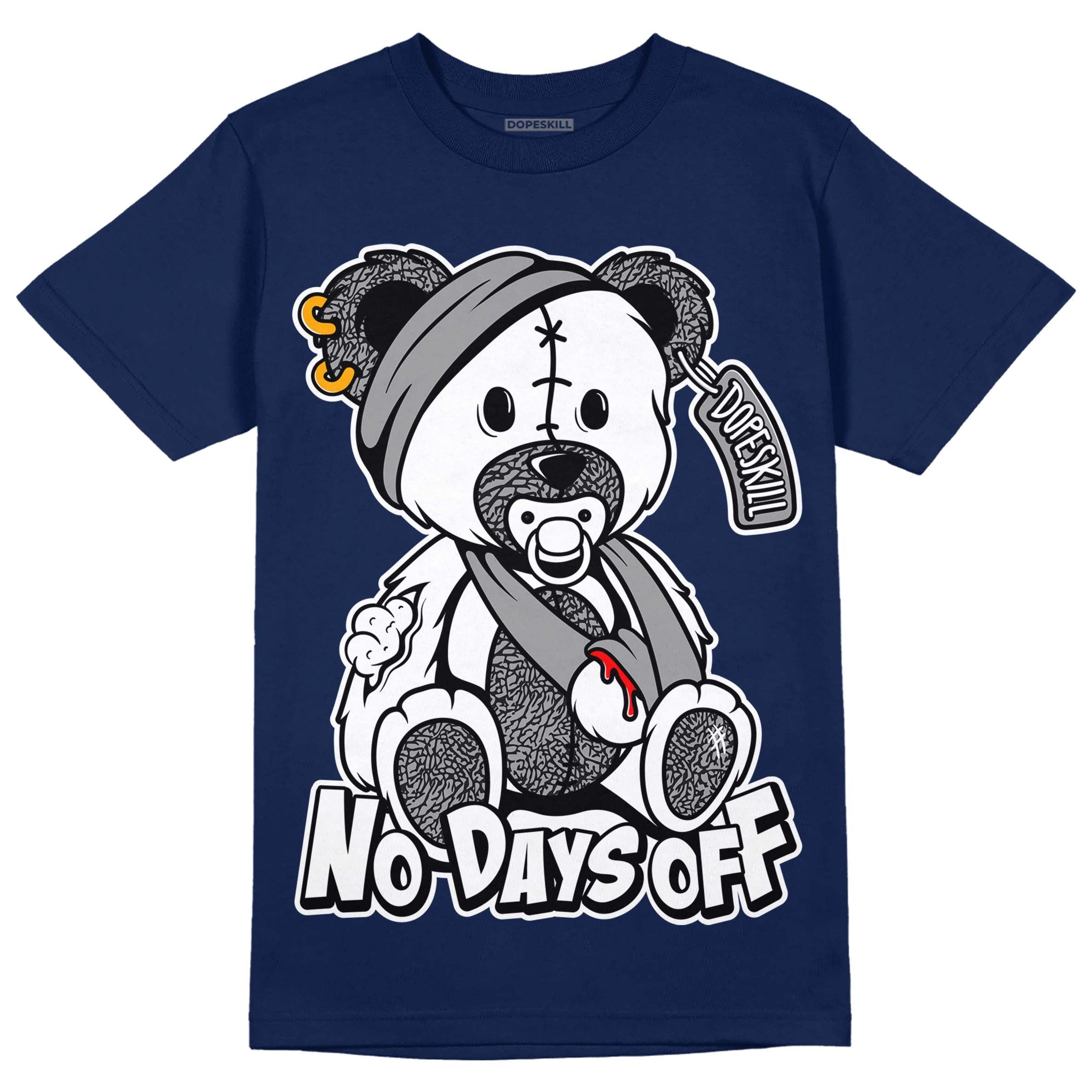 Midnight Navy 3s DopeSkill Navy T-shirt Hurt Bear Graphic